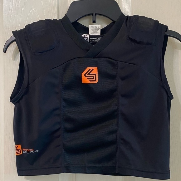 Shock Doctor Crushtech 2 Pad Sleeveless Mid Rip Impact Shirt Black Boys Size L - Picture 1 of 8